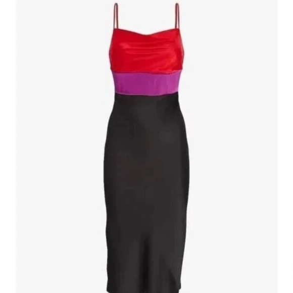 Express Dresses & Skirts - Express Black Cowl Neck Slip Midi Dress